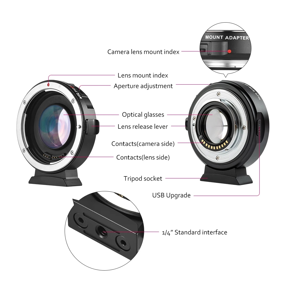 Viltrox EF M2 адаптер для крепления объектива с автофокусом 0.71X Canon EOS объектив Micro Four