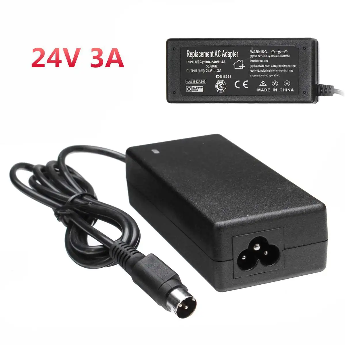 

24V 3A DC Universal Power Adapter Supply Display Screen Power Switching Charger Adatper 100-240V AC Input
