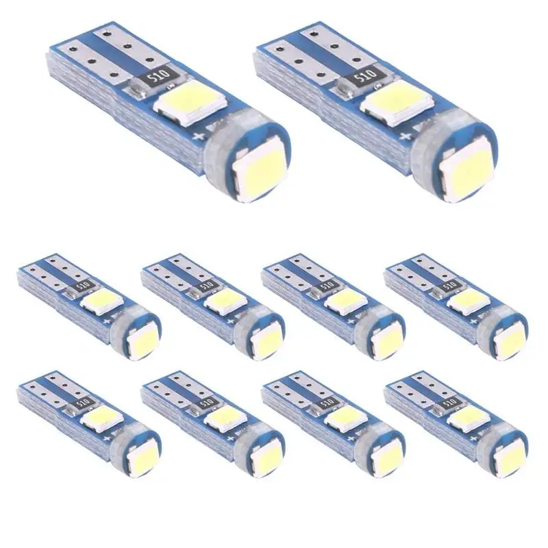 10 шт. 12 В T5 3 SMD 3030 светодиодный светильник для салона автомобиля лампа приборная