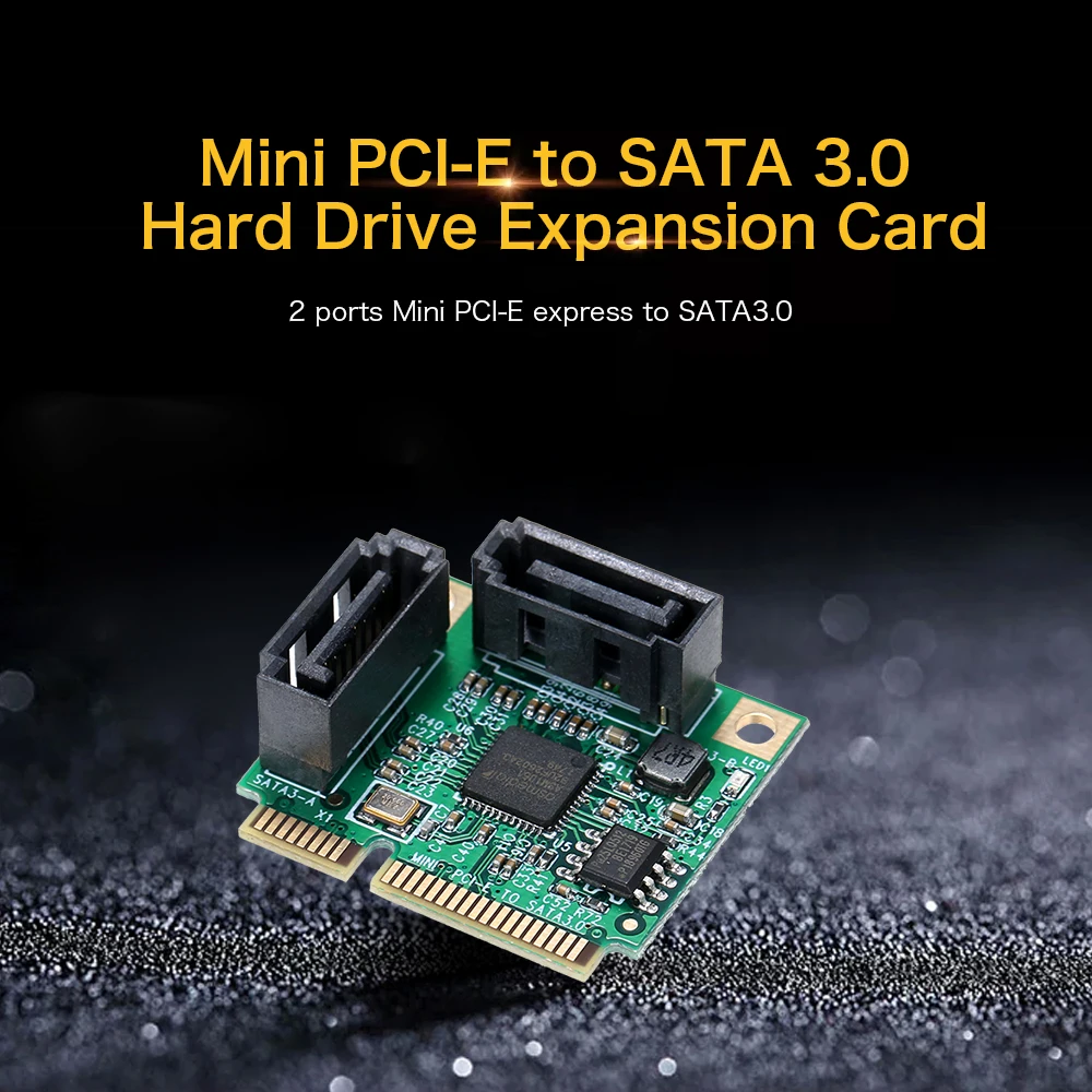 Плата расширения PCI E к SATA3 чип ASM1061 2 порта карта SATA3.0 mini PCIE SSD HDD SATA адаптер для