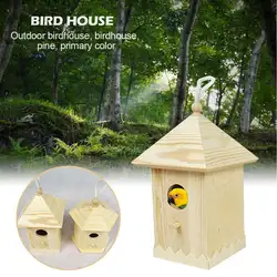 Деревянный дом для птиц классический сосновый Птичье гнездо коробка для синих синиц угольные сиськи болотные сиськи дерево Воробей