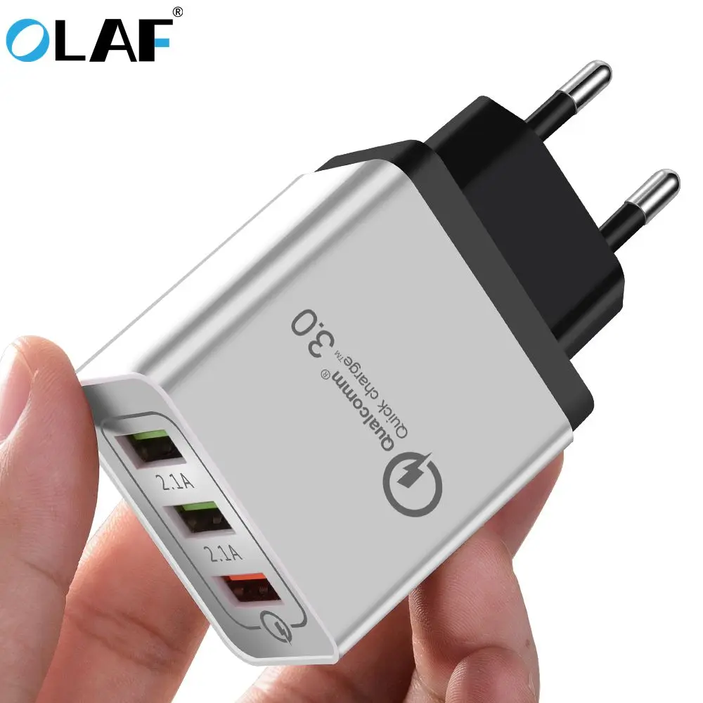 USB Charger Quick Charge 3.0 Fast Charger 3 Port 18W Portable Wall USB Power Adapter Charging for Universal Phone Chargers