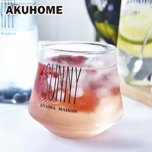 Шаблон монослоя Ins Стекло термоустойчивая чашка сопротивление Suny молочная чашка для завтрака стаканы для сока подарок