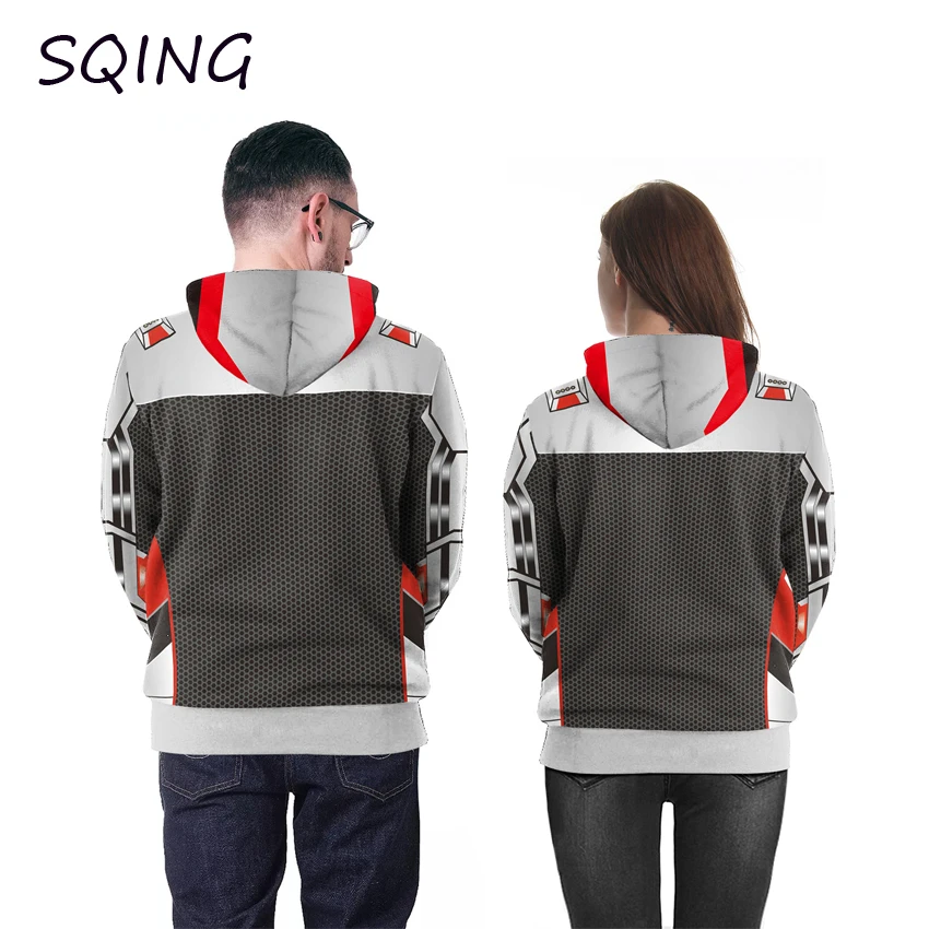 SQING Anime Cosplay Avengers Endgame Quantum 3DPrint Unisex Superhero Iron Man Coat Hoodie Cosplay Halloween Costumes for Women