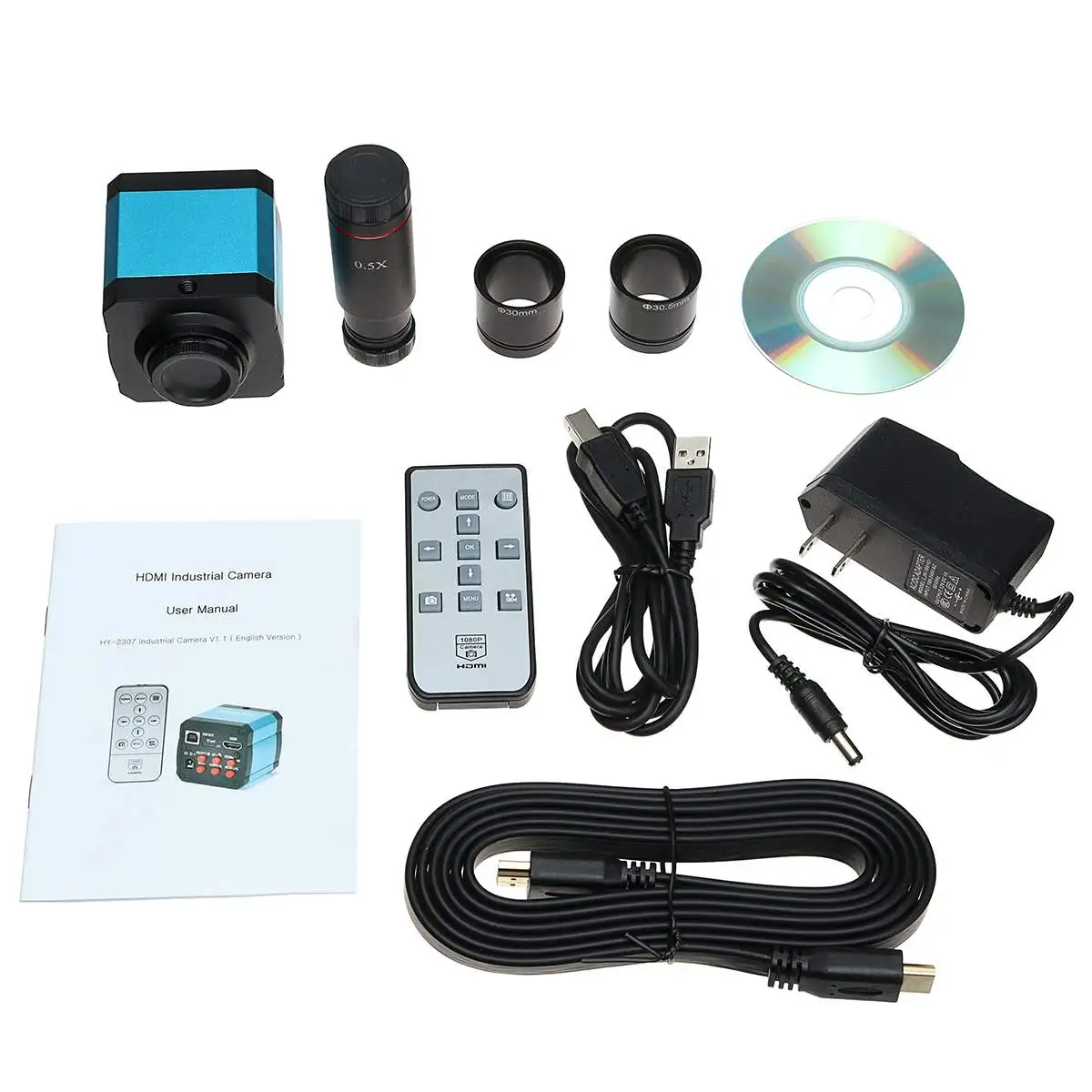 

16MP 1080P 60FPS USB C-mount Digital Industry Video Microscope Camera with HDMI Cable New