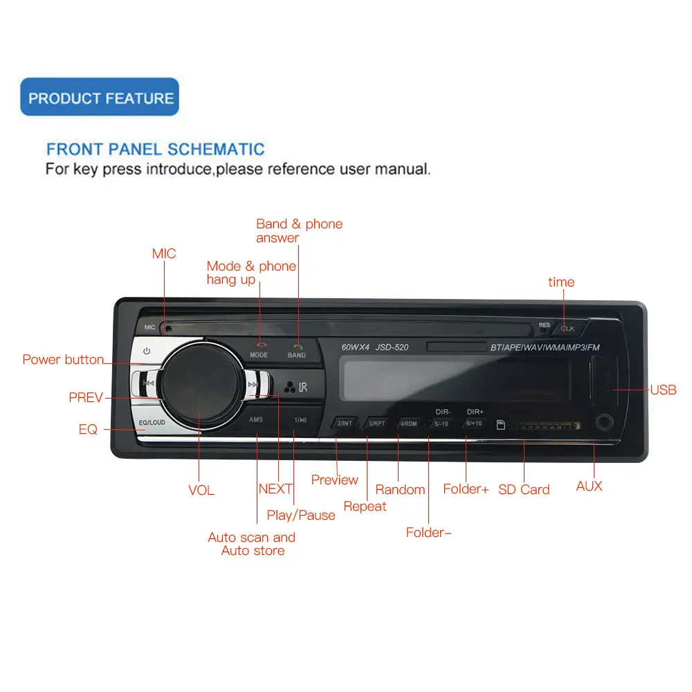 CARCHET 2 5 дюймовый Автомобильный MP3 плеер Bluetooth Электроника 12V Аудио в тире