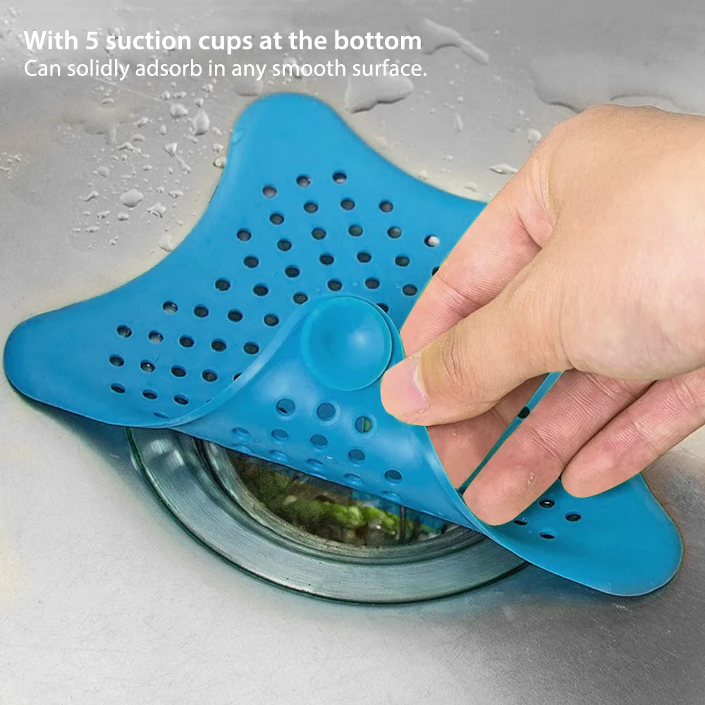 

Kitchen Gadgets Accessories Star Outfall Drain Cover Basin Sink Strainer Filter Shower Hair Catcher Stopper Plug