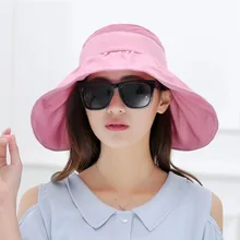 Женская однотонная Солнцезащитная шляпа женская летняя пляжная широкополая Рыбацкая шляпа Женская Модная хлопковая и льняная простая Панама L0