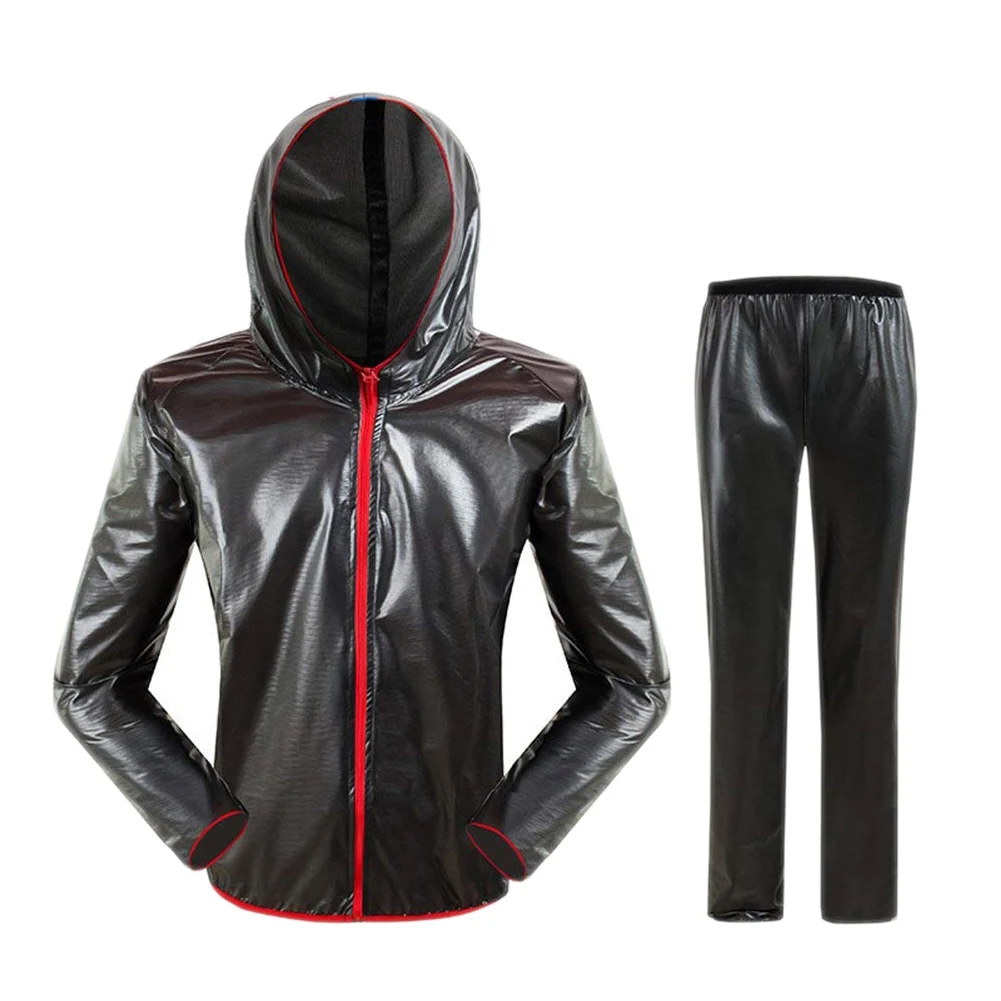 

Cycling Raincoat Suits Outdoor Windproof Waterproof Rainwear Riding Rain Jacket + Pants, Black