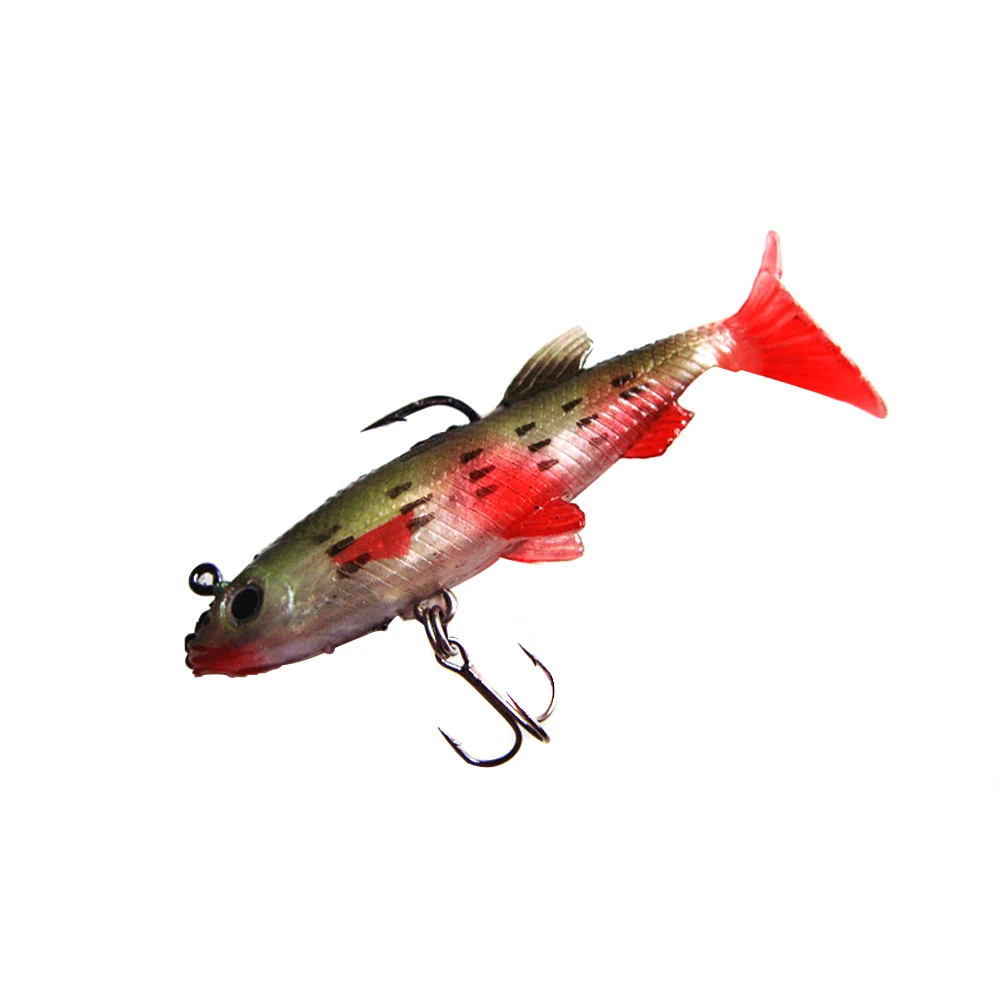 5Pcs 8.5cm 14g Soft Bait Lead Head Fish Lures Bass Fishing Tackle Sharp