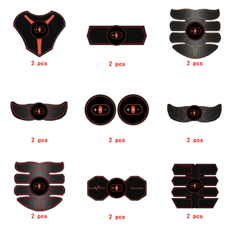 

2pc Replacement Muscle Stimulator EMS Figure Slimming Machine Weight lossing Tens Exercise Slim Belt Rechargeable Part Orange