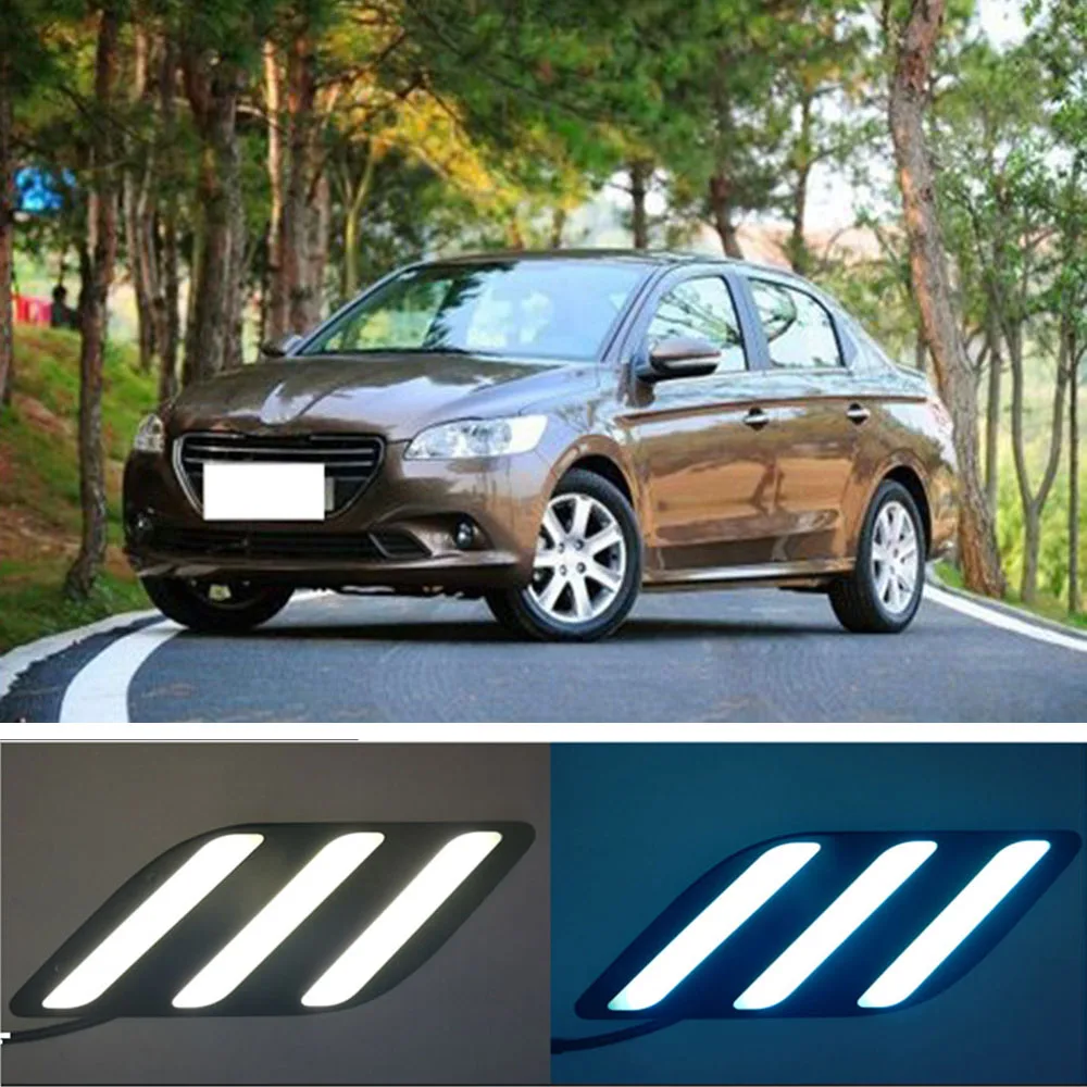 CAPQX 1 пара для Peugeot 301 2014 2015 передний светодиодный светильник DRL дневные ходовые