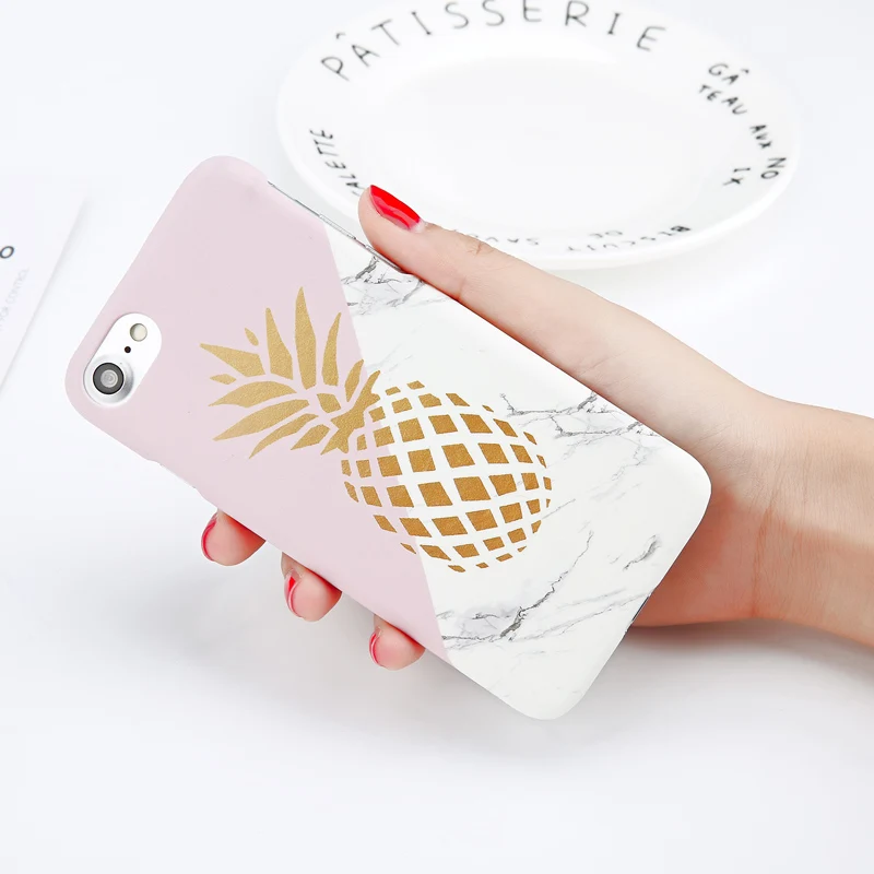 Moskado para iphone 7 XS MAX XR X hojas de piña teléfono caso para iphone 8 7 6 6 s Plus 5 5S cubierta dura de PC de fundas geométricas de flores Moskado para iphone 7 XS MAX XR X hojas de piña teléfono caso para iphone 8 7 6 6 s Plus 5 5S cubierta dura de PC de fundas geométricas de flores