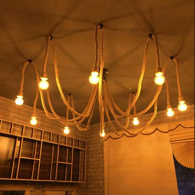 Винтажная пеньковая веревка электрический шнур провод для DIY E27 Подвесная лампа Эдисона свет Декор Светильник одной из натурального джута лампочка