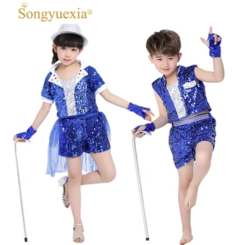 

SONGYUEXIA Children sequins cosutmes girl's and boys's latin dance skirt Child tutu skirt Modern Dancewear jazz dancewear kid
