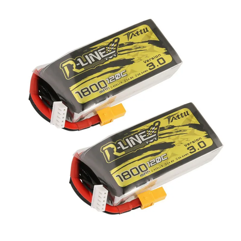 

1/2/4PCS TATTU R-LINE Version 3.0 14.8V 1800mAh 120C 4S Lipo Battery XT60 Plug for FPV RC Drone Models Spare Part DIY Accs