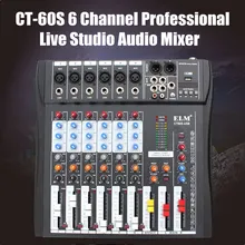 LEORY 48V 6 Channel Audio Sound Karaoke Mixer Phantom Power Controller DJ Mixing Amplifier Console USB Microphone Professional