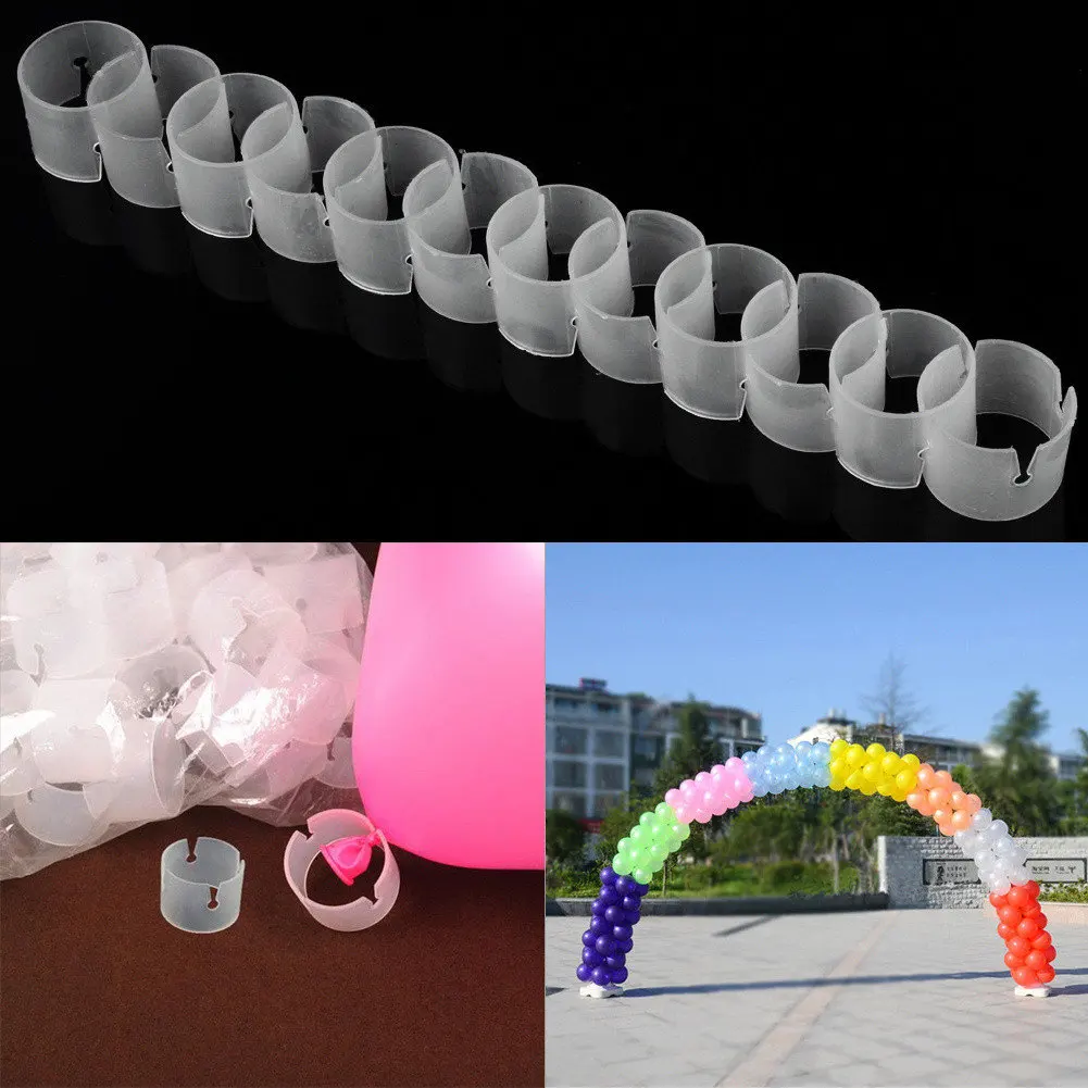 

50pcs Balloon Arch Plastic Buckle Folder Clips Connectors Party Prom Wedding Birthday Decor Holiday Festival Celebration