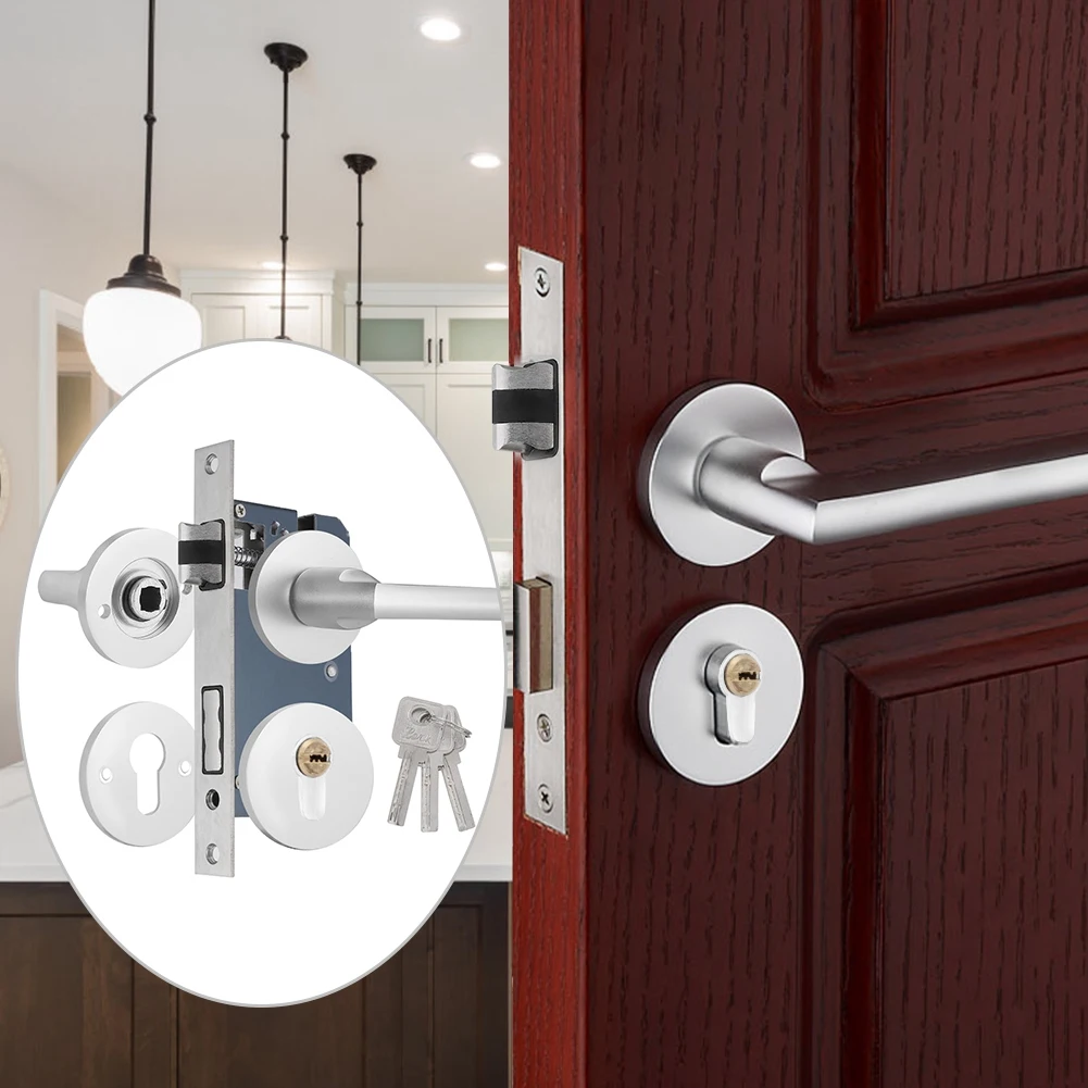 

Space Aluminum Indoor Security Bedroom Living Room Wooden Door Silent Lock 2019 New