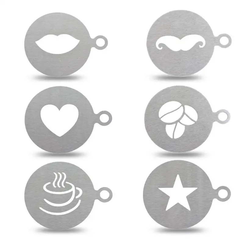 

Coffee Cake Plastic Stencil Decoration Cupcake Template Mold Lifelike Cappuccino Latte Stencil Coffee Mold Cooking Tools