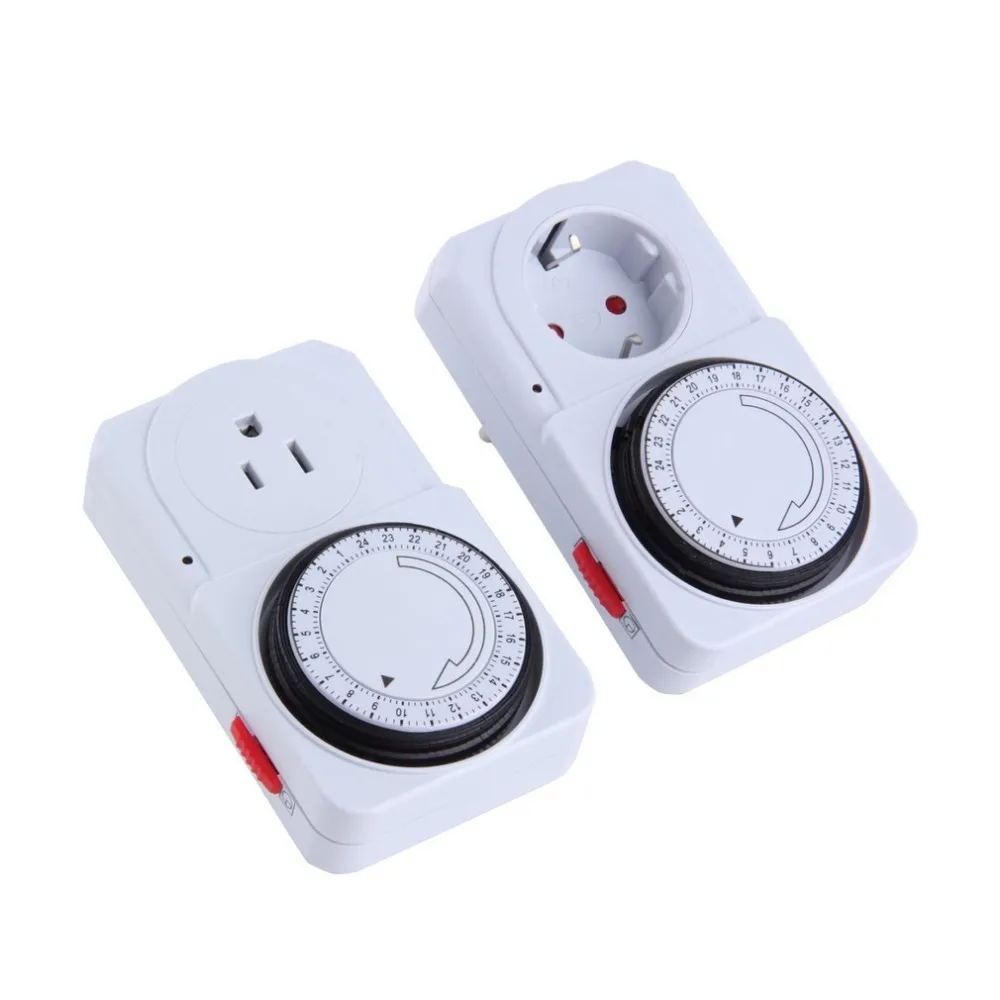 

24 Hour Timer Energy Saver Socket in Mechanical Grounded Programmable Timer Switch Smart Switch Indoor Auto Power off US EU Plug