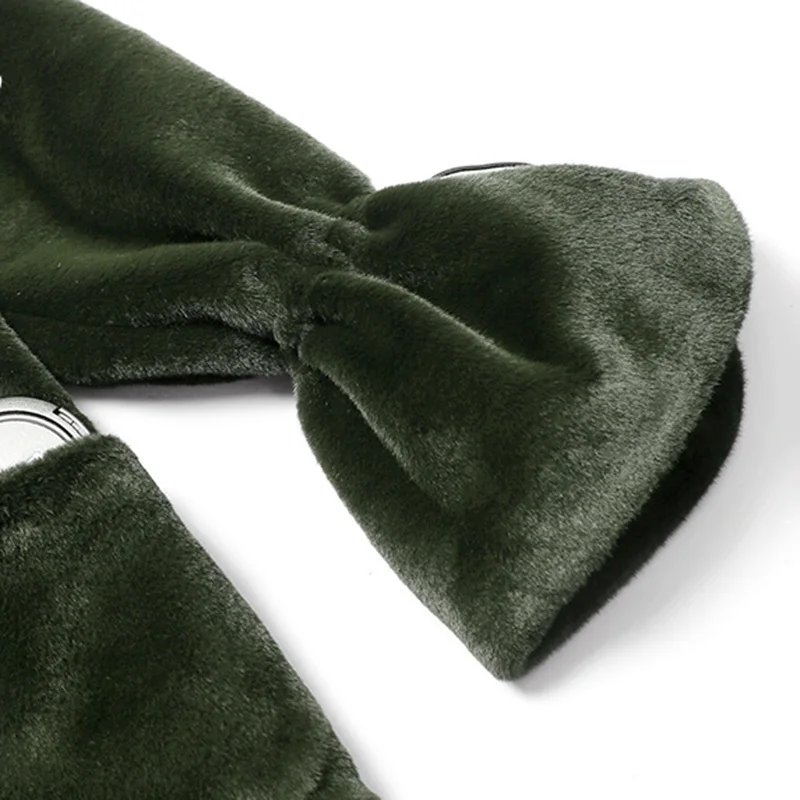 Femme 2019 Long Fourrure Couvert eam Ourlet Vert Amovible Queue Printemps Hiver Le754 Poisson De Blanc Longue Flare Manches Green Couleur Manteau Bouton dtYYfq