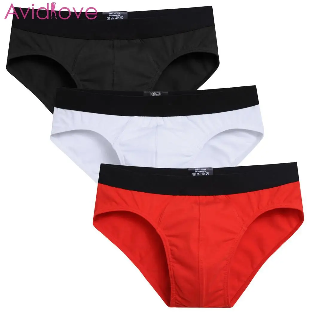Avidlove 3 шт./лот мужское хлопковое эластичное однотонное нижнее белье удобное Mutil