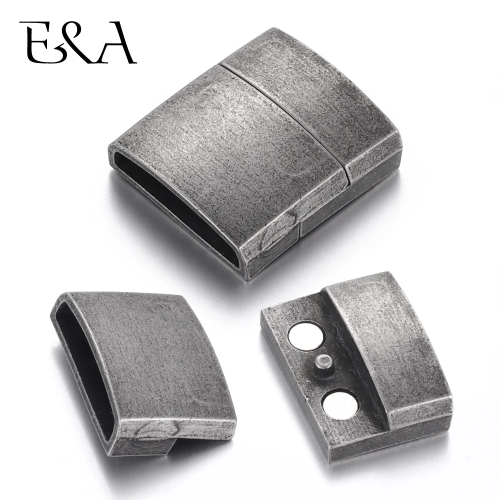 

Stainless Steel Magnetic Clasp Flat Hole 18*4mm Leather Cord Clasps Lividity Magnet Buckle DIY Jewelry Making Bracelet Findings