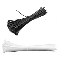 200 шт. белый черный кабель стяжка для провода самоблокирующийся нейлоновый кабель кабельная стяжка