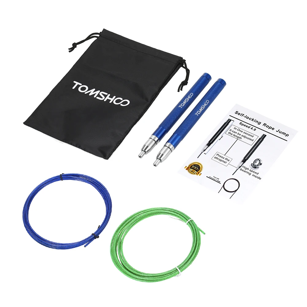 

TOMSHOO Adjustable Speed Jump Rope Lightweight Skipping Jumping Rope Cable Wire Gym Fitness Boxing Training Workout Exercise