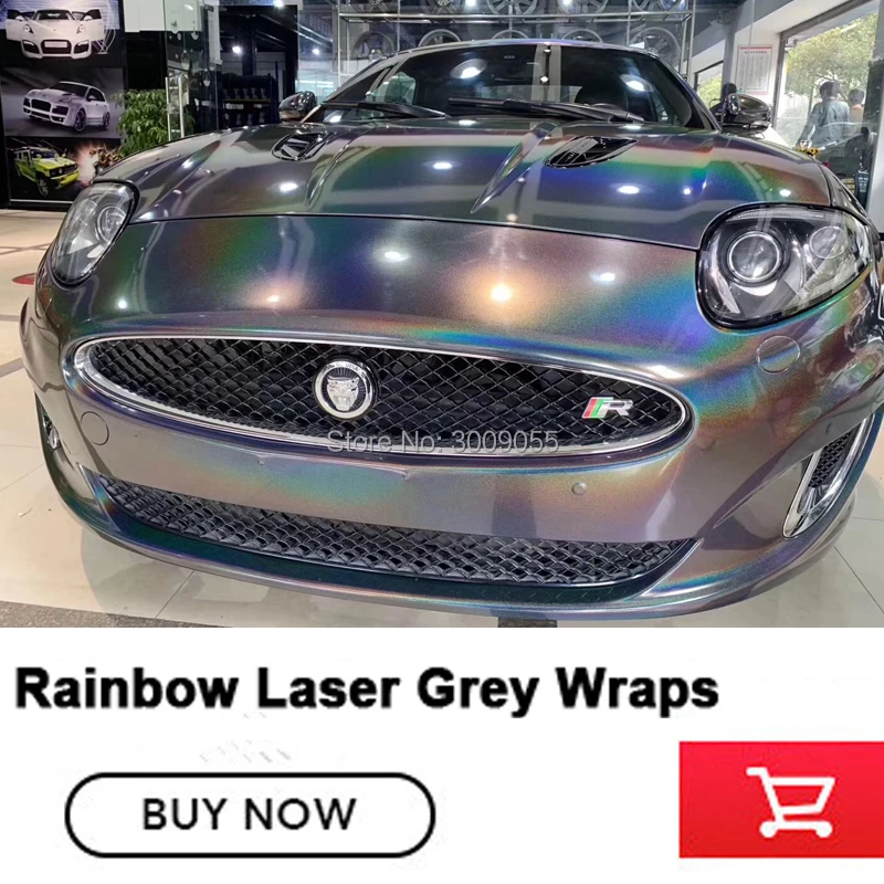 

low initial tack adhesive 3D Rainbow Laser grey wrap Diamond Sticker psychedelic SPLENDID GREY wrapping film Factory price