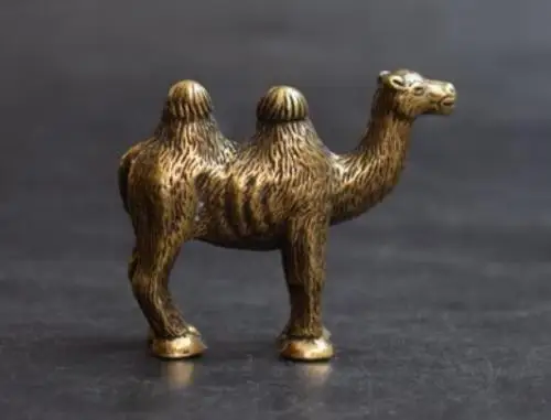 

Chinese Hand Carved Copper Brass Bronze Animal Camel Small Statue Ornament