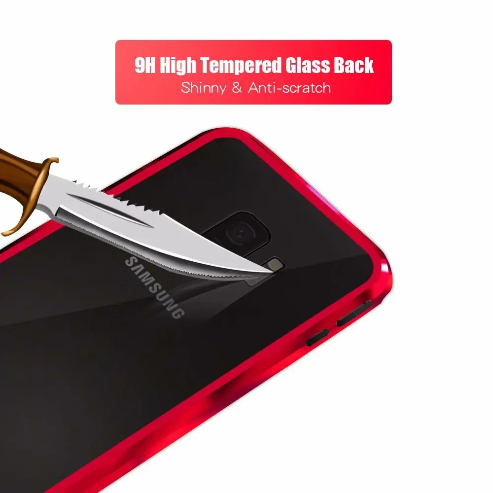 

Updated version 360 armor metal bumper tempered Glass magnetic Adsorption FOR SAMSUNG Galaxy s8 plus