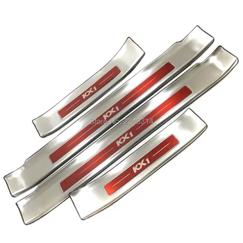 

For Kia Stonic KX1 2018 2019 Stainless Steel Door Sill Scuff Kick Plate Protector Trim Guard Pedal Sticker Cover Car Accessories