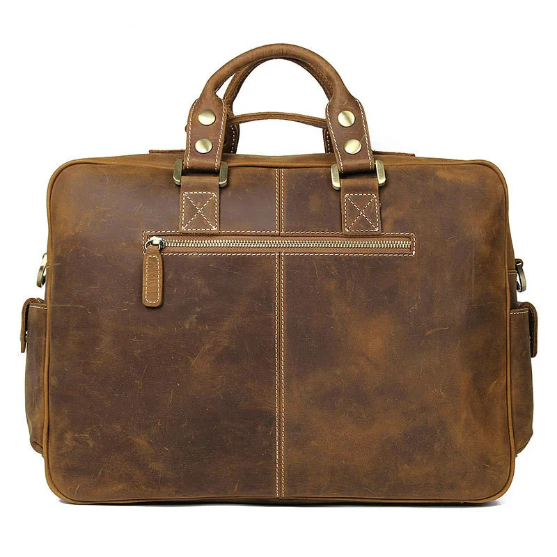 Деловой мужской портфель из натуральной кожи, мужская сумка 733-40, европейская ретро кожаная сумка Crazy Horse, мужская сумка с несколькими карманами