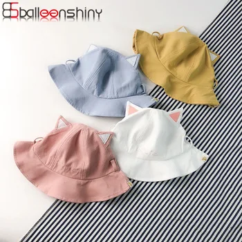 

BalleenShiny Baby Hats Newborn Photography Props Child Fisherman Hat for Boys Girls Cap Lovely Cat Kids Baby Summer Hat for 1-4Y