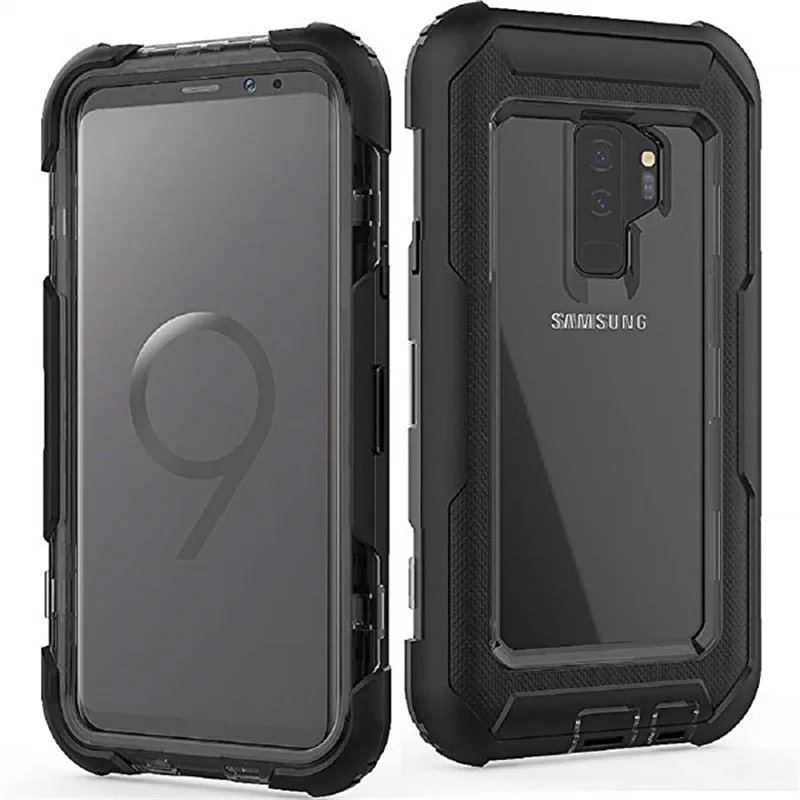 Чехол для телефона 3 в 1 Samsung Galaxy S9 Plus жесткий защитный противоударный чехол с