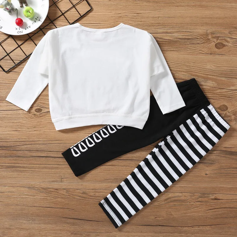 Baby Girls Clothes Teenage Girls Clothing 2PCs Panda Sequins Tops +Striped Bow Pants Winter Cloth Roupas Infantis Outfits Baby Girls Clothes Teenage Girls Clothing 2PCs Panda Sequins Tops +Striped Bow Pants Winter Cloth Roupas Infantis Outfits