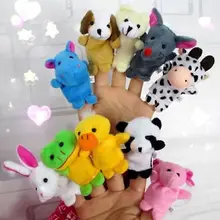 10 шт. милые семья палец куклы ткань плюшевый кукольный ребенок образования ручной дети мультфильм животных игрушка в подарок