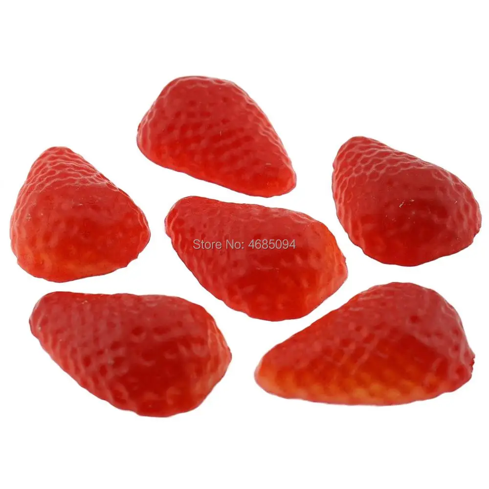 Gresorth 6pcs Lifelike Artificial Strawberry Slice Fake Fruit Model Party Festival Decoration