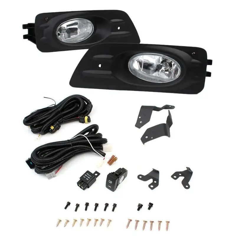 

A Pair Car Front Fog Lights Fog Lamp Light Clear Fog Light Cover For Honda Accord 2006-2007 With Wire And Switch