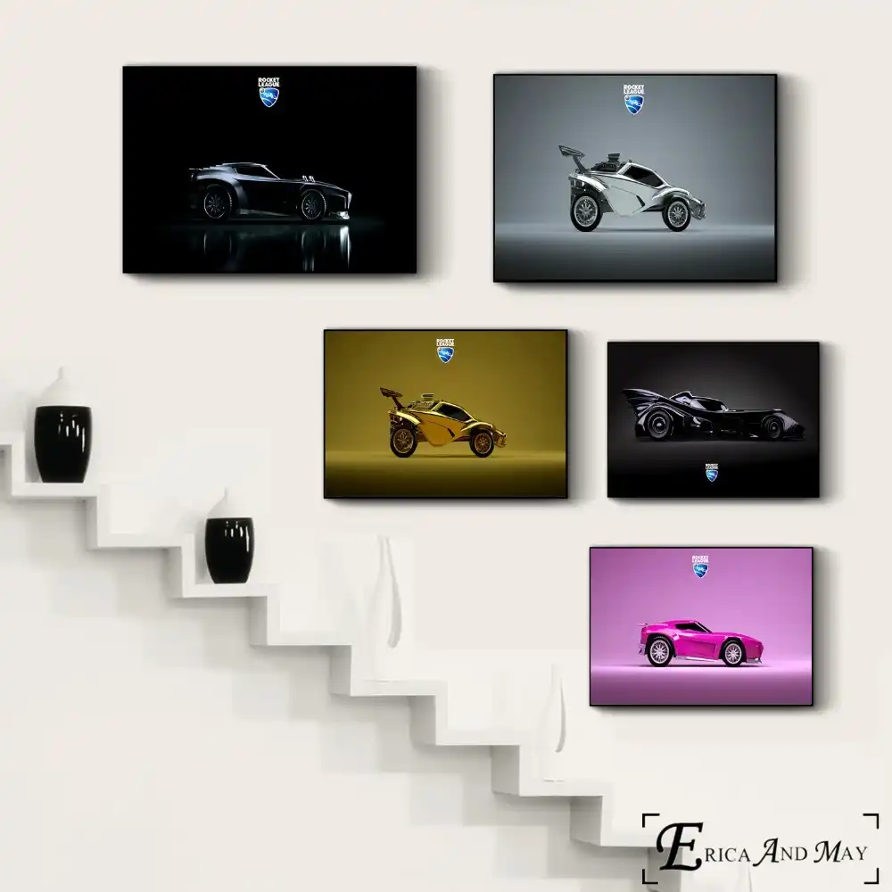 ロケットリーグ車ゲーム壁紙ポスター 絵画キャンバスアート壁の写真を絵画寝室の装飾家の装飾はno額装ん Painting Calligraphy Aliexpress