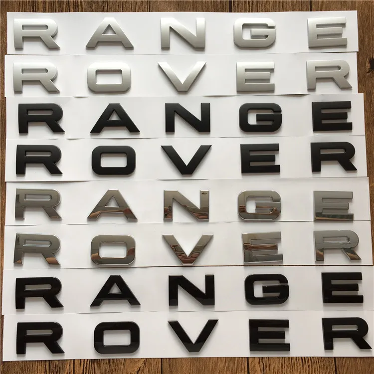 

3D ABS NEW Chrome Matt Silver Glossy Black Red Hood Front Badge Letter Emblem for Range Rover Car Stickers Car styling