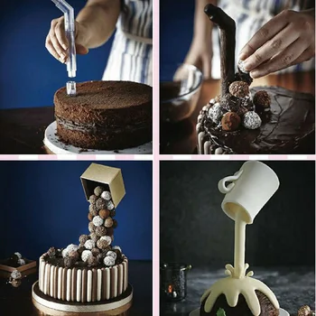 

2019 New Plastic Cake Support Frame Cake Pouring Kit Hanging Decorative Cake Stand Birthday Wedding Party DIY Cake Tools