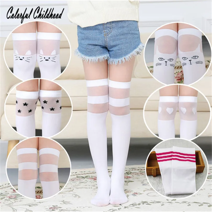 

Kids knee high socks boy soccer/football sock cotton school skate girls heart kitty cat skarpety/school boy socks/meia infantil