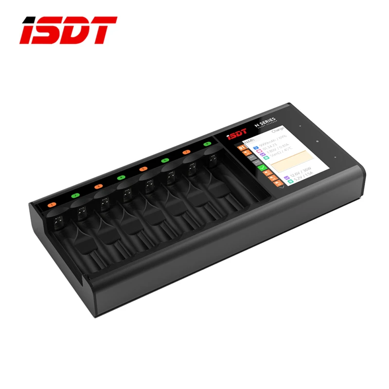 

Hot Sale ISDT N8 18W 1.5A 8 Slots LCD AA/AAA Battery Quick Charger for LiIon LiHv Life NiMh Nicd Nizn RC Models Part Accs