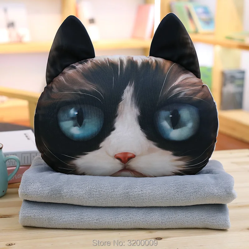 Новая 3D подушка для кошки плюшевая мультяшная Подушка офиса многофункциональная