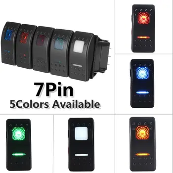 

Universal 12V 7 Pins LED Light Button Switch DPDT ON-OFF-ON Self-locking Rocker Switch