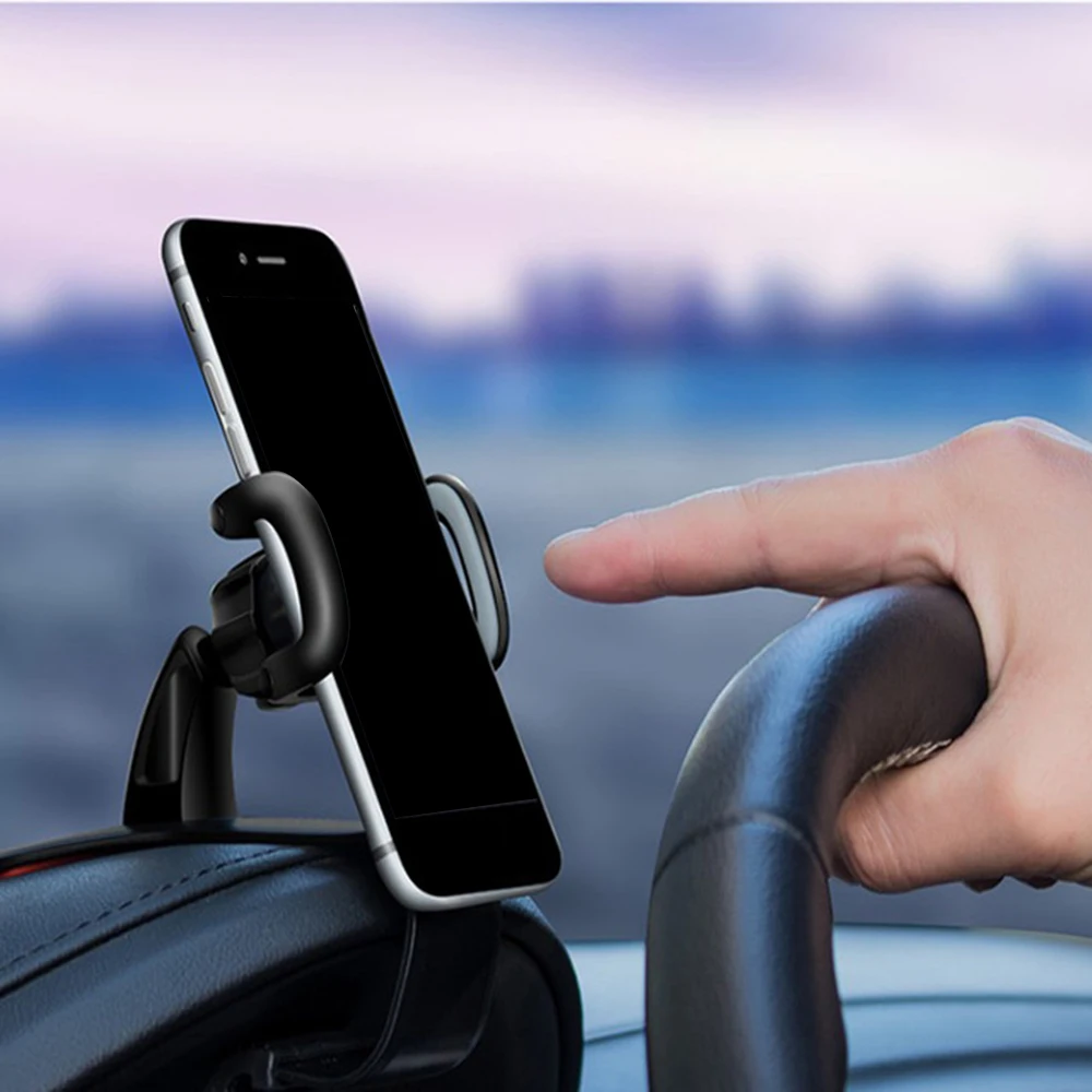 

New Universal Car Phone GPS Navigator Holder Stand Mounted on Dashboard 360 Degree Rotatable Clamp Bracket Shockproof Stabilizer