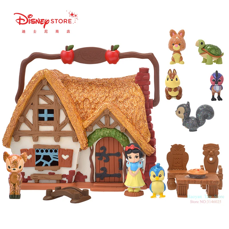 10cm Genuine Disney New Figures Frozen Princess Mermaid Dress Doll Mini Action Figure Collection Anime Cake Dolls PVC Toys Model